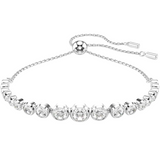 Clear Crystal Infinity Bracelet with Rhodium Finish for Women