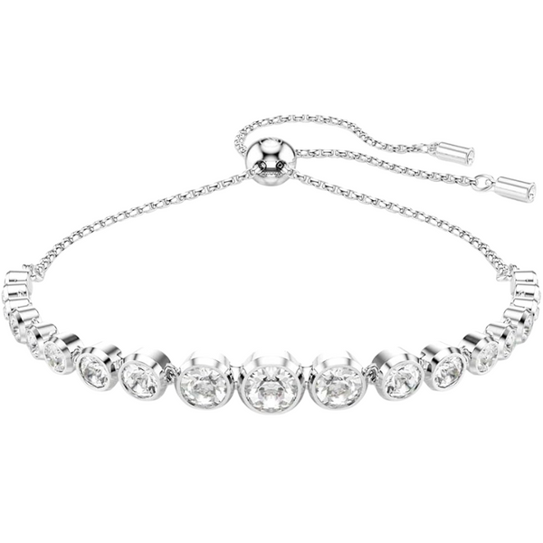 Clear Crystal Infinity Bracelet with Rhodium Finish for Women