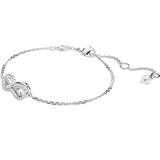 Infinity Symbol Bracelet with Clear Crystals and Rhodium Plating for Women