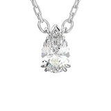 Stilla Pear Cut Pendant with Rhodium Finish for Women