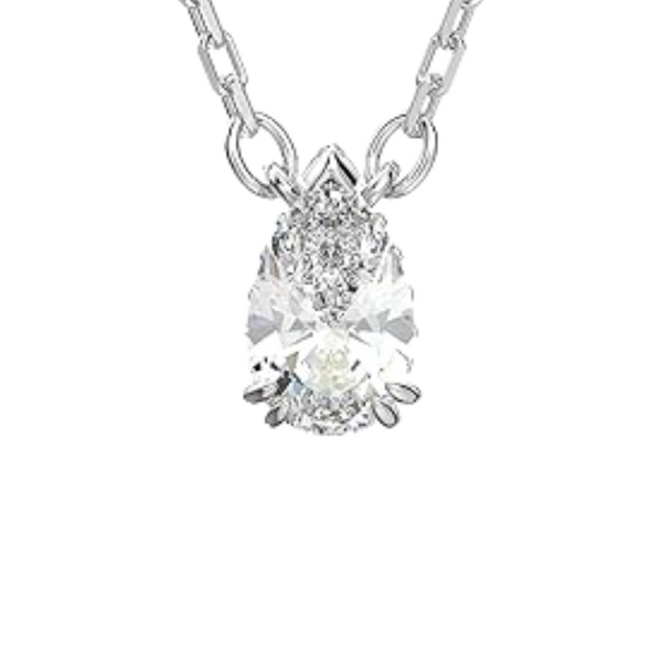 Stilla Pear Cut Pendant with Rhodium Finish for Women