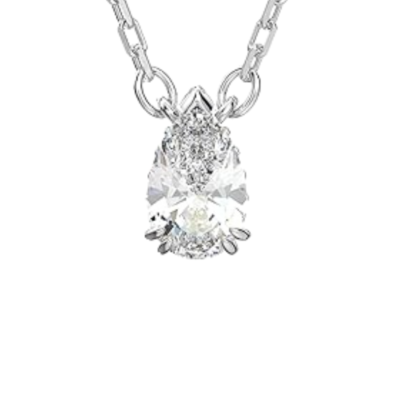 Stilla Pear Cut Pendant with Rhodium Finish for Women