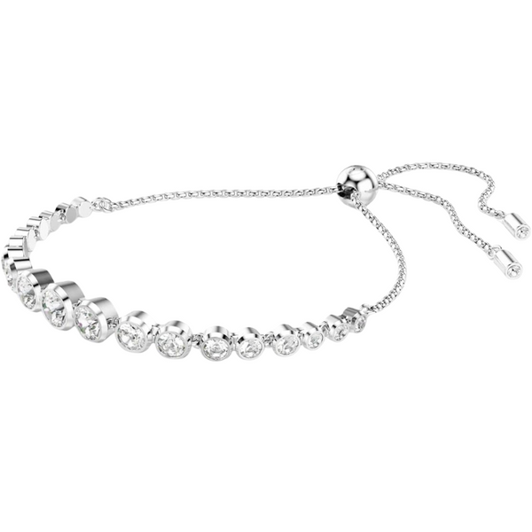Clear Crystal Infinity Bracelet with Rhodium Finish for Women
