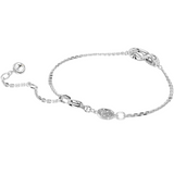 Infinity Symbol Bracelet with Clear Crystals and Rhodium Plating for Women