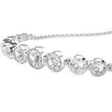 Clear Crystal Infinity Bracelet with Rhodium Finish for Women