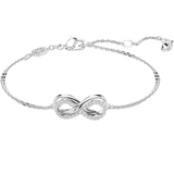 Infinity Symbol Bracelet with Clear Crystals and Rhodium Plating for Women