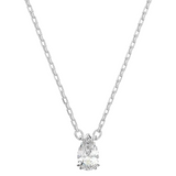 Stilla Pear Cut Pendant with Rhodium Finish for Women