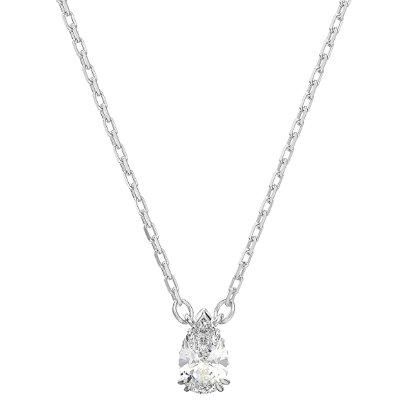 Stilla Pear Cut Pendant with Rhodium Finish for Women