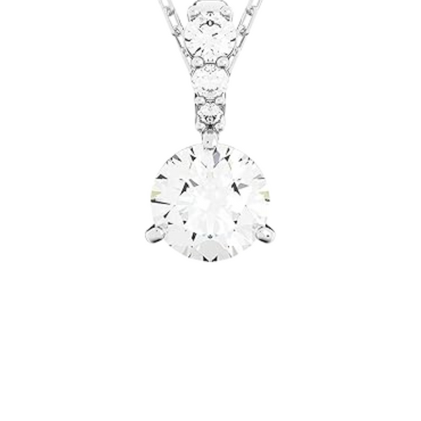 Stilla Pendant with Clear Crystals and Rhodium Finish for Women