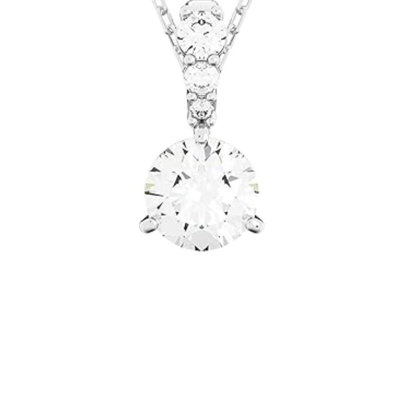 Stilla Pendant with Clear Crystals and Rhodium Finish for Women