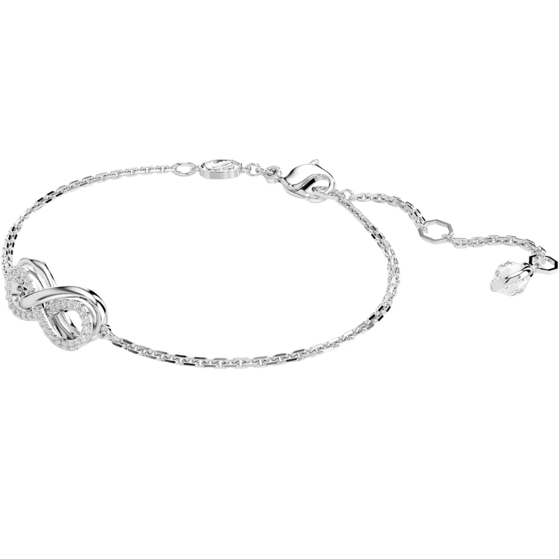 Infinity Symbol Bracelet with Clear Crystals and Rhodium Plating for Women